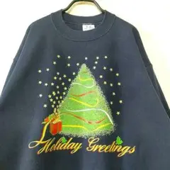 USA製 TEE JAYS スウェット クリスマス ツリー ホリデー 古着 XL