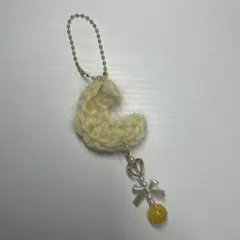 ハンドメイド リボン チャーム キーホルダー 編み物 手編み￼