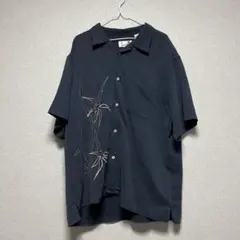 HAVANA ネイビー 半袖シャツ 竹刺繍