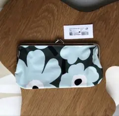 新品 marimekko マリメッコ ウニッコ がま口 ポーチ グリーン