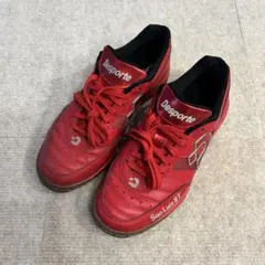 《Desporte》フットサル シューズ 室内 赤 サッカー 24.5 美品