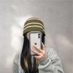 クロシェハット　クラッシャーハット　ビーニー　バケハ　バケットハット　　男女兼用