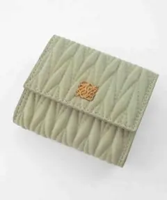 【新品未使用】三つ折りミニ財布　ライトグリーン