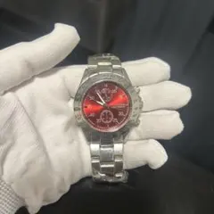 CLAUDIA クォーツ腕時計 レッド文字盤