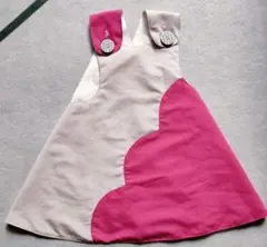 マールマール　リバーシブルお食事エプロン　ピンク&ドット