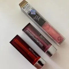 3本セット メイベリンカラーセンセーショナル リップスティック2本＆他