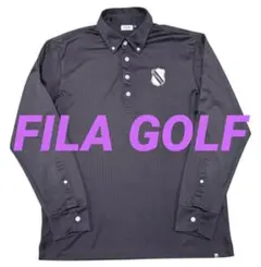 極美品　FILA GOLF フィラゴルフ 長袖ポロシャツボタンダウン ブラック