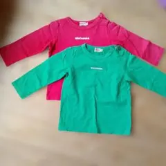 miki HOUSE 長袖カットソー 2枚セット 赤 緑