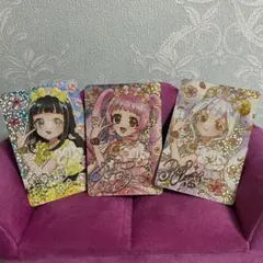 映画　ひみつのアイプリ　入場者特典　サインカード３種　ひまり、つむぎ、リング姫