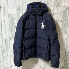 ポロラルフローレン　ビッグポニー刺繍ロゴ　ダウンジャケット　L ネイビー