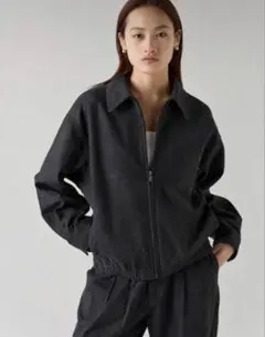 ユニクロ　ブラッシュドジャージオーバーサイズブルゾン　短丈ジャケットUNIQLO