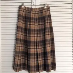 【値引きしました！】チェック ロングスカート　茶色　古着