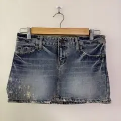 moussy デニムミニスカート ダメージ加工　２６インチ