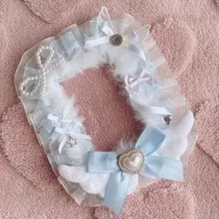 硬質ケース トレカケース レースデコ B8 水色 ホワイト 量産型 y2k