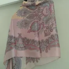 イタリア製ペイズリー柄 シルク 大判ストール