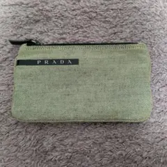 プラダ フラットポーチ コスメポーチ ロゴ グレー ブラック PRADA