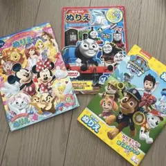 新品☆☆パウパト、ディズニー、トーマス　ぬりえ