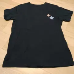 蝶々プリント Tシャツ 黒のサムネイル