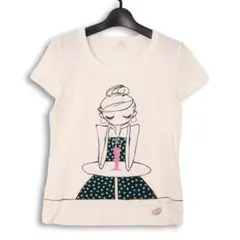 ENRICO DOMANI ガールプリントTシャツ 40 白 Y2K 平成ギャルのサムネイル