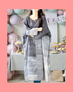 ♦♣♥♠グラデーション配色コクーンワンピース　ブラック