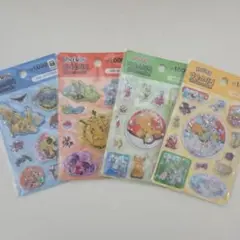 正規品 韓国限定 ポケモン ウォーターシール キラキラシール4種セット