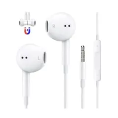 イヤホン 有線 マイク付き 1.2m EarPods 白 ヘッドフォンプラグ