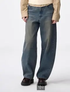 GU バレルレッグジーンズ Sサイズ　67Blue