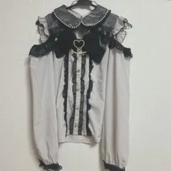 LIZLISA BIGリボンオープンショルダーブラウス