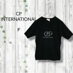 CP INTERNATIONAL　サマーニット　Vネック　日本製　ワッペン　刺繍