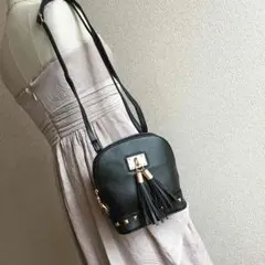 新品未使用❤︎タッセルバック❤︎黒フリンジミニ