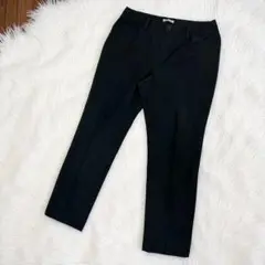 【B-THREE】レディース 黒 無地 パンツ ミラクルストレッチパンツ 38