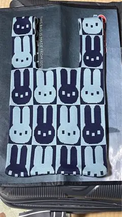 【未使用品！匿名配送！】うさぎ柄ニットバッグ