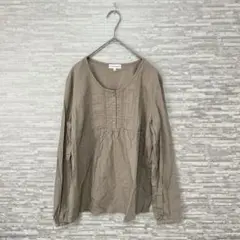 STYLEBASIC ピンタックブラウス 長袖 綿100% M ベージュのサムネイル