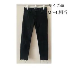 ZARA クロップド丈 スキニーデニム ブラック サイズ40