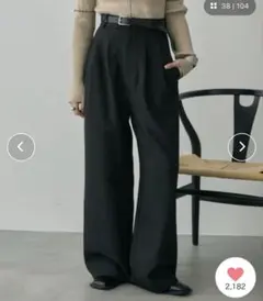 DFFUR. フロントポケット２タックワイドスラックス S ブラック