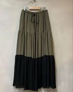 IENA LA BOUCLE バイカラーティアードスカートのサムネイル