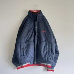 90s~ ヴィンテージ 古着 y2k オールド アシックス 中綿ジャケット 紺