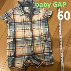 baby GAP チェック柄ロンパース　３ヶ月〜