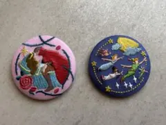 刺繍缶バッジ　ディズニー　ピーターパン　眠れる森の美女