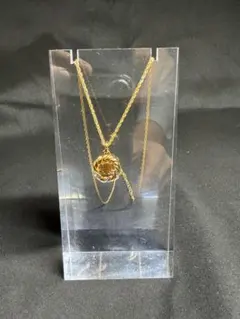 LANVIN ネックレス ゴールドカラー ロゴ サークル