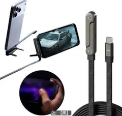 USB-C充電ケーブル 黒 編組デザイン