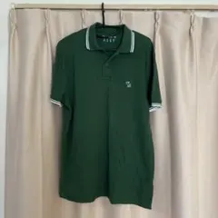 アバークロンビー　アバクロダークグリーン トリム付きポロシャツ