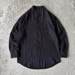 00s CROFT&BARROW ピーチスキン ブラックシャツ 長袖 M 黒
