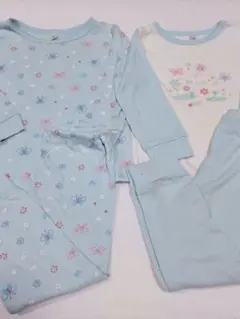 西松屋　女の子　パジャマ　80cm　上下セット 水色　ちょうちょ