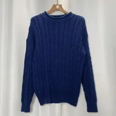 90s ビンテージ ギャップ コットンニットセーター ボートネック ネイビー