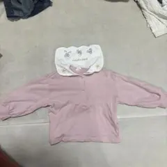 コトリ　セーラー襟付きトレーナー　80ビックシルエットピンク　長袖トップス　裏毛