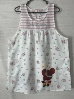 ★I523★新品　訳あり　くまのがっこうボーダー×フラワーエプロン