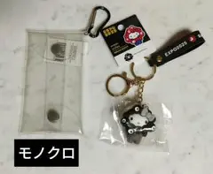大阪関西万博 サンリオ　ミャクミャク キーホルダー　ハローキティ 黒ブラック
