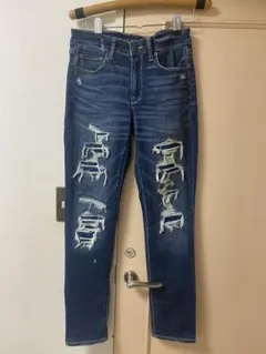 AMERICAN EAGLE ダメージスキニージーンズ US8