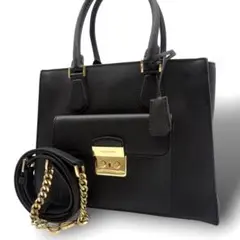 マイケルコース　ブリジット ショルダーバッグ ハンドバッグ　2way　ブラック